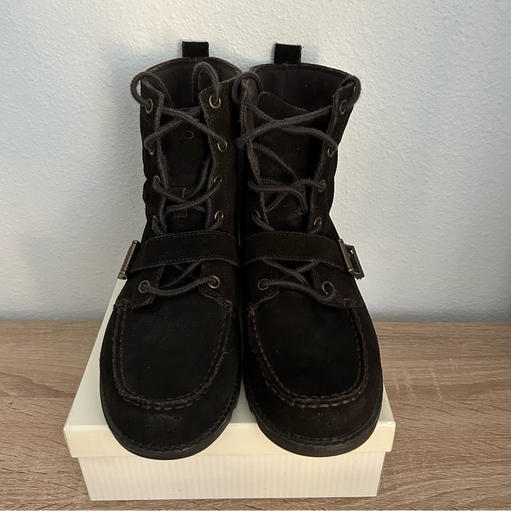 Polo Ralph Lauren‎ boots Mens size 5.5 Ranger Boot buckle brown suede